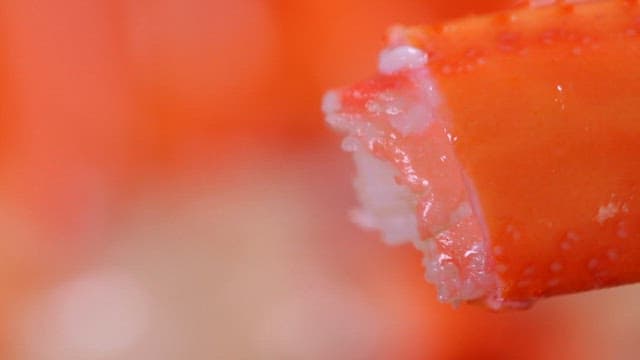 신선하고 붉은 홍게살의 클로즈업