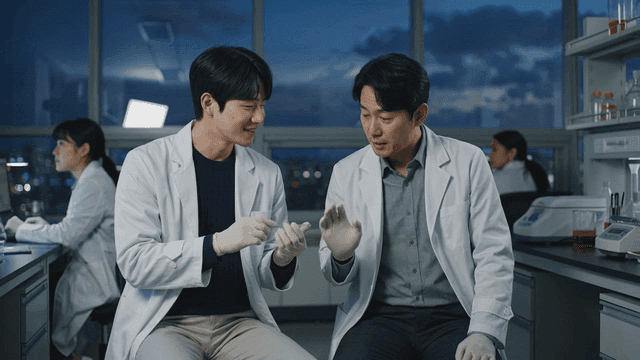 Scientists discussing in laboratory