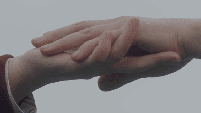 두 손이 서로 부드럽게 잡고 있는 모습