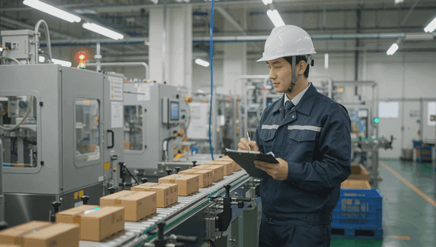 공장 시스템을 체크하는 관리자