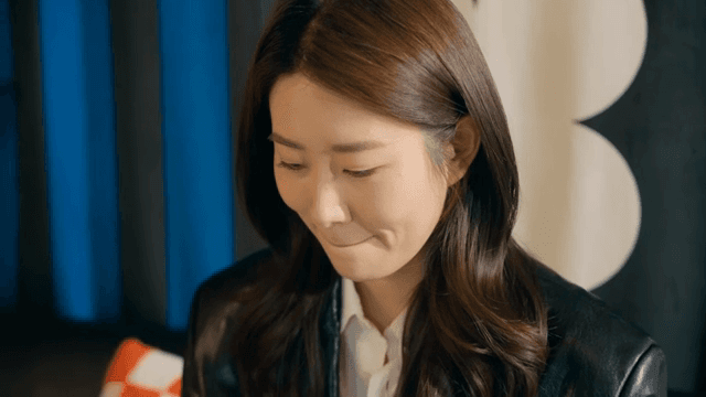Woman with a satisfied expression