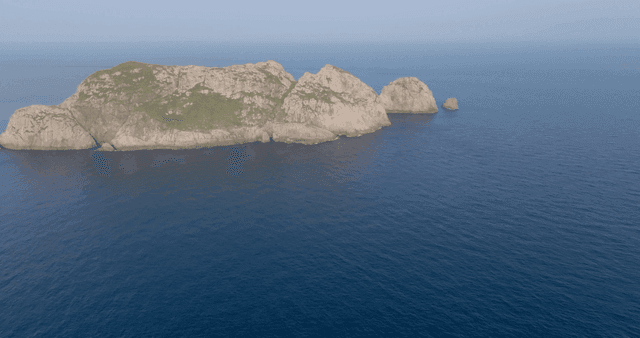 멀리서 본 바위섬