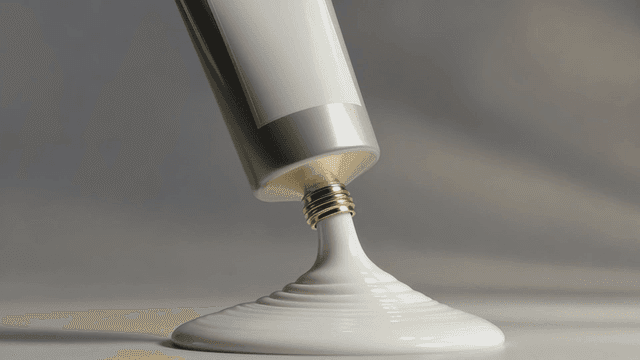 Cream being squeezed from a tube