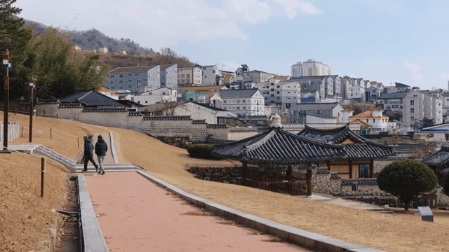 Traditional Korean houses and cityscape