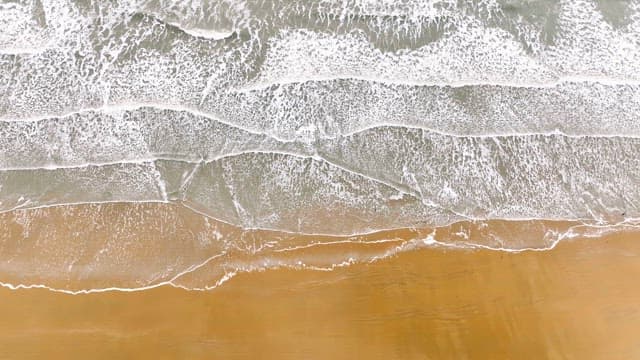 모래사장에 부드럽게 밀려오는 파도