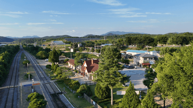 Beautiful country train station and village