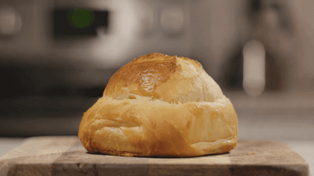 Freshly baked bread on a wooden board