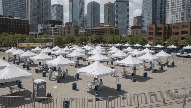 도시속 응급 대응 천막 야외 진료소