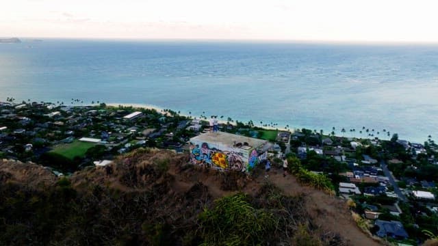 Coastal Town Panorama from a Hilltop