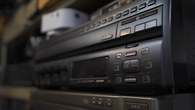 빈티지 비디오 장비 클로즈업 디스플레이