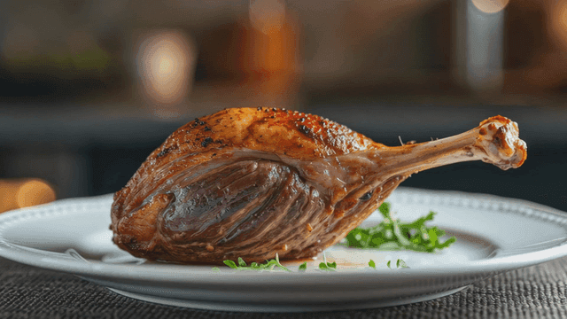 Duck confit on plate