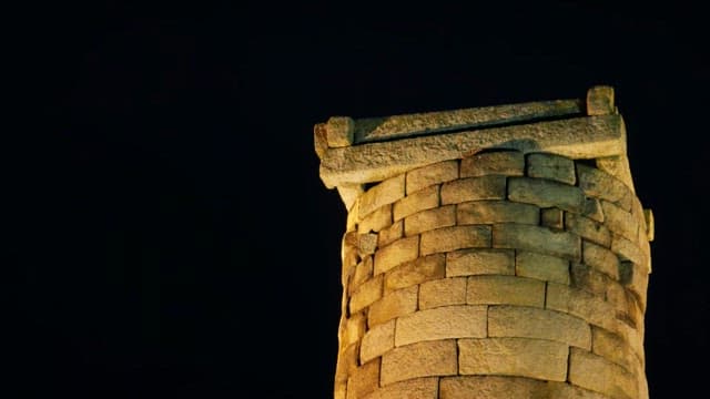 Cheomseongdae illuminated at night