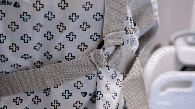 Hospital patient's brace with straps