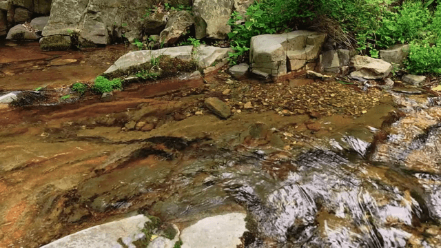 Small stream flowing over rocks