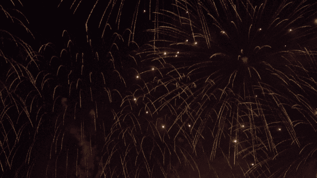 밤하늘을 가득 채운 반짝이는 불꽃놀이