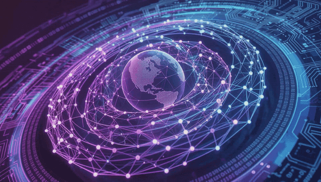 Digital globe surrounded by network lines