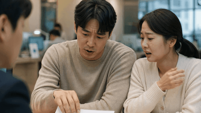 은행 대출 승인 거절에 절망하는 부부