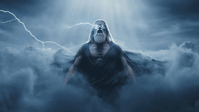 Powerful Zeus in storm