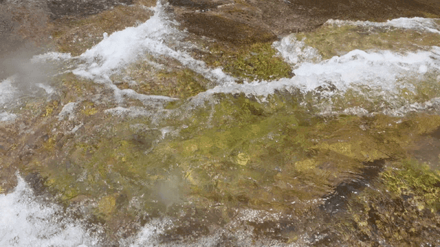 얕은 암반 위로 퍼져 흐르는 맑은 계곡물