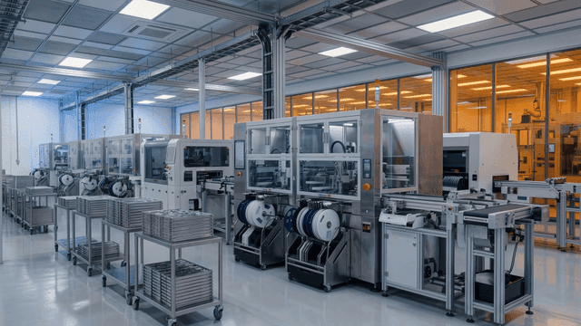 Modern factory with advanced machinery