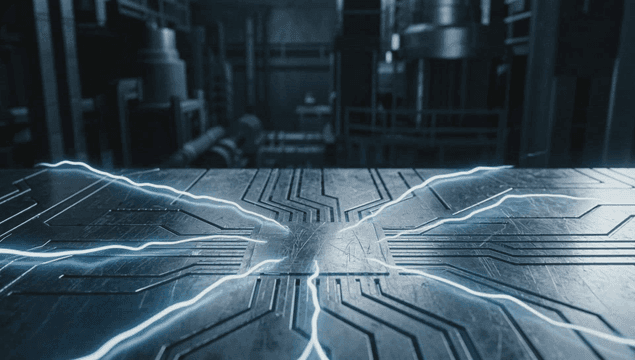 금속 회로 표면의 전류