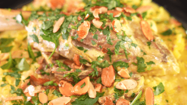 Fragrant Saffron Lamb Mansaf with Almonds
