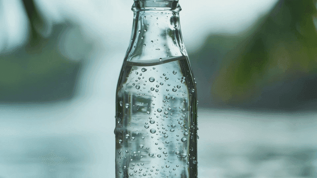 물방울이 맺힌 투명 유리병