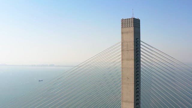 Large Incheon bridge over the sea