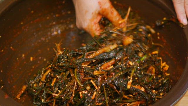 Hand-made slightly bitter lettuce kimchi