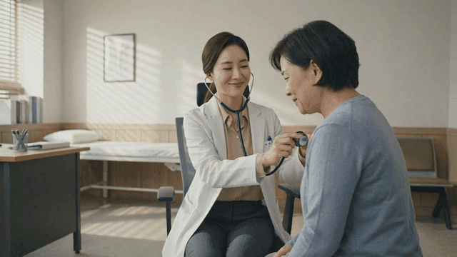 Doctor examining a patient in a clinic