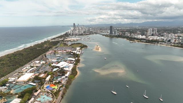 Boats Sailing in a Tranquil Coastal Area