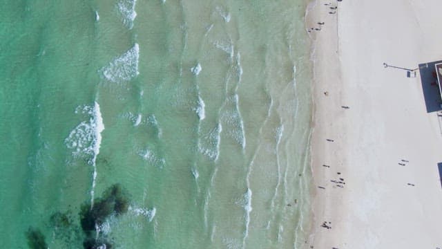 맑은 물이 있는 해변의 전경