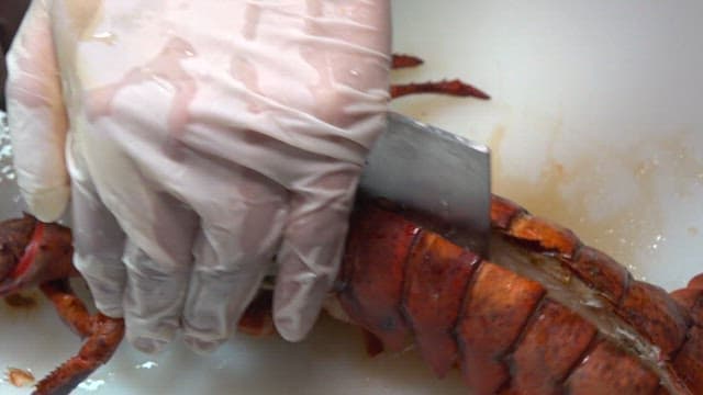 Lobster cut in half