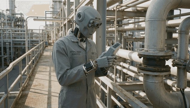 산업용 파이프를 점검하는 로봇