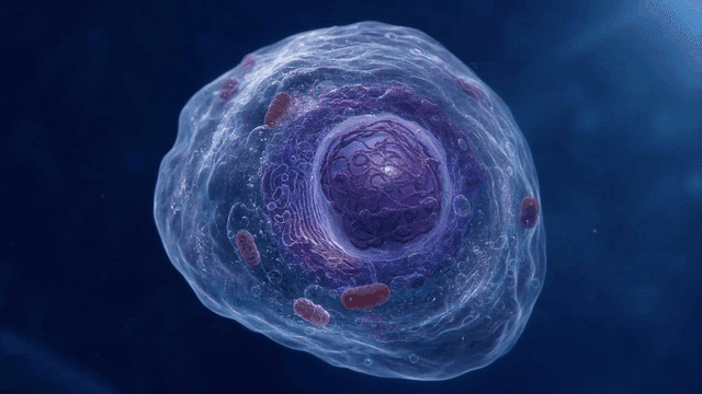 Detailed view of single stem cell structure