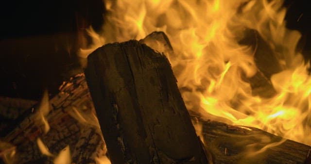 어두운 밤을 밝히며 활활 타오르는 모닥불