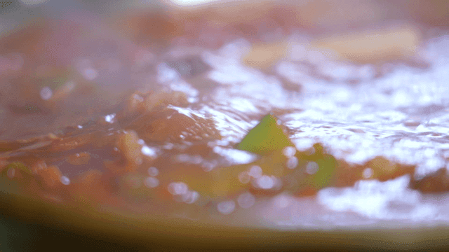 Zucchini Gochujang Stew Boiling in Pot