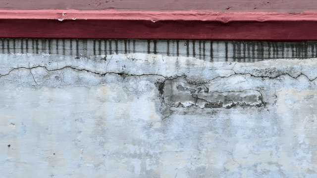 Cracked wall with peeling paint