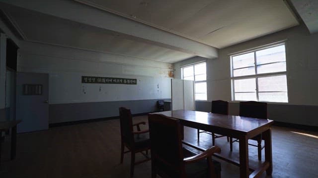 Visiting Room Inside a Prison with Sunlight