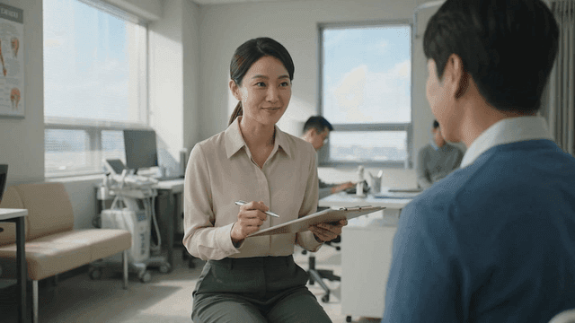 Doctor consulting a patient in a clinic