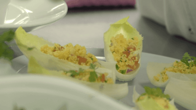 Fresh couscous salad on plate