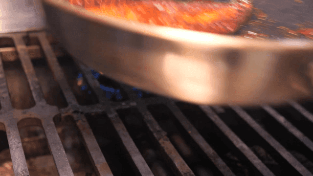 Octopus legs stir-fried in frying pan