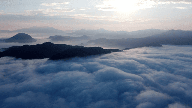 Serene mountain landscape with clouds