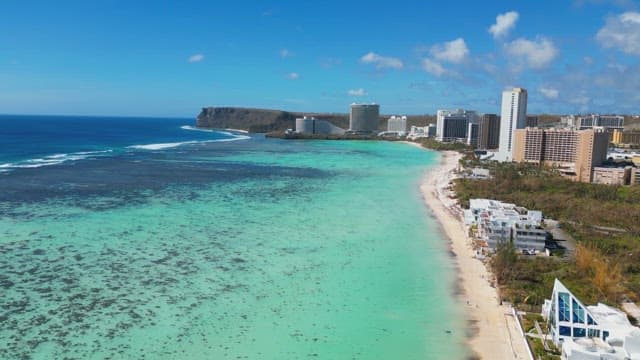 Coastal city with turquoise waters