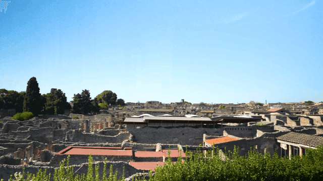 Ancient ruins under a clear blue sky