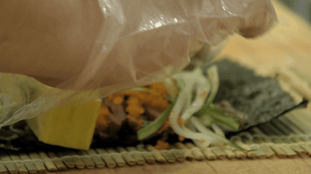 Futomaki sushi rolls made with fresh ingredients