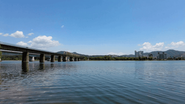 Bridge over calm river