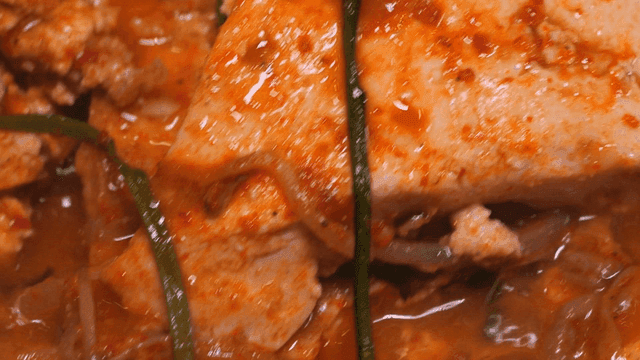 Tofu hot pot boiling in a pot