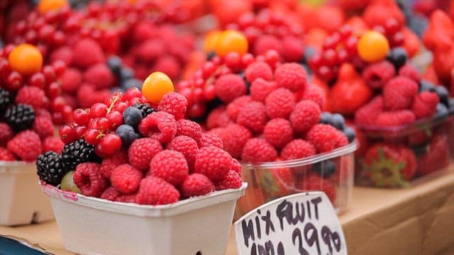 Colorful Fresh Berries for Sale at Market