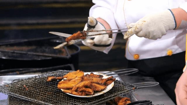 Seasoned grilled pork belly on a plate